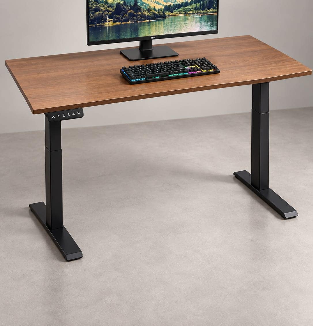 Ergolevel Core standing desk in Walnut