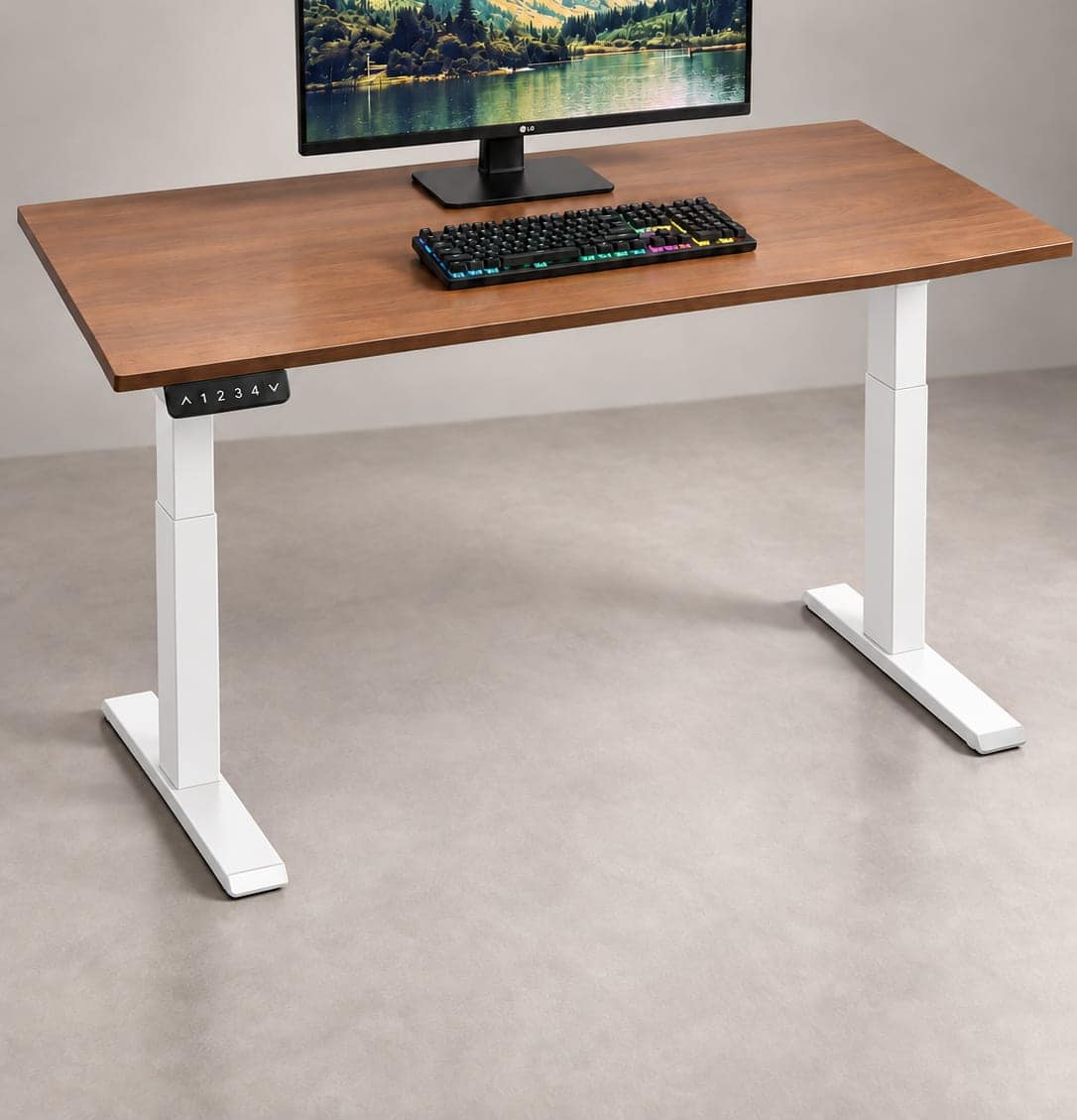 Ergolevel Core in Walnut with a white frame