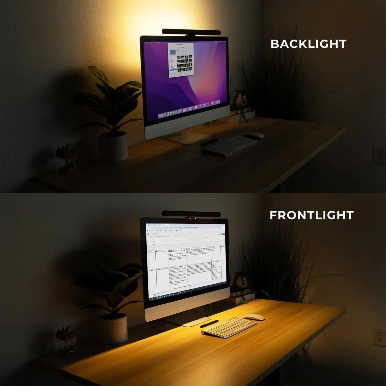 Backlight and frontlight comparison