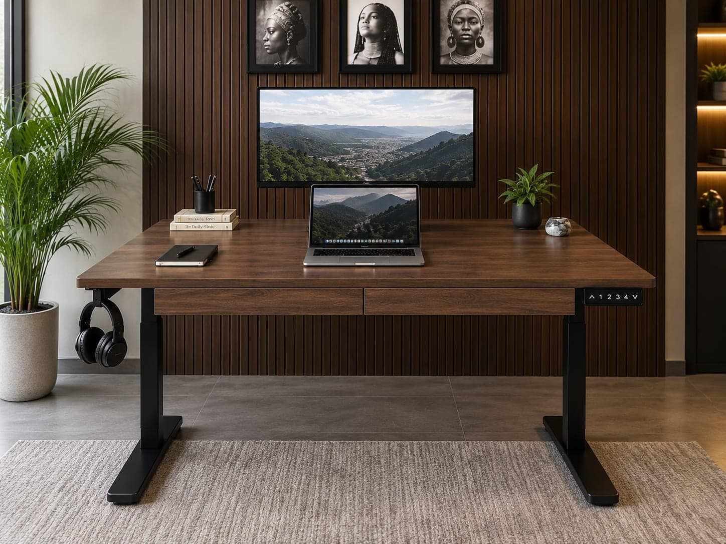Ergolevel Max in Walnut with black legs
